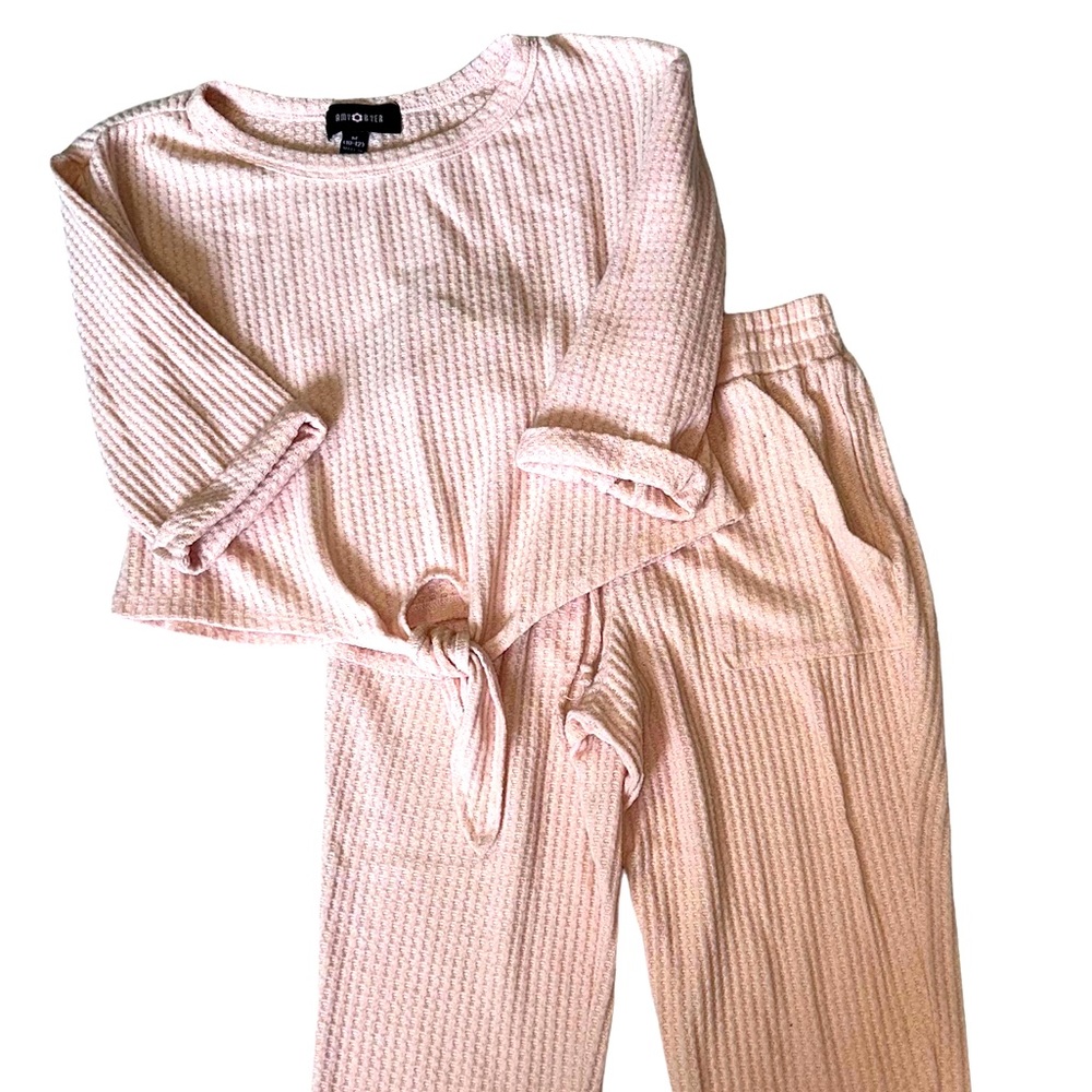 Amy Breyer two-piece peach lounge wear set girls medium
